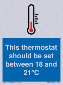 This thermostat should be set between 18 and 21°C